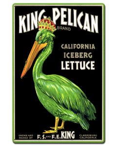 King Pelican Lettuce Vintage Metal Sign