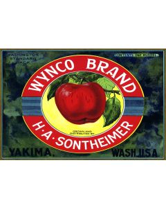 Wynco Brand Apples Vintage Metal Sign