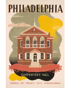 Philadelphia Carpenters Hall Vintage Metal Sign