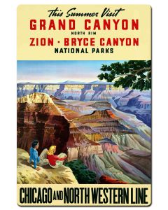 Visit Grand Canyon Zion Bryce 24 X 36 vintage metal sign