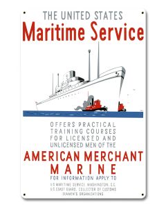 Maritime Service Metal Sign 12in X 18in