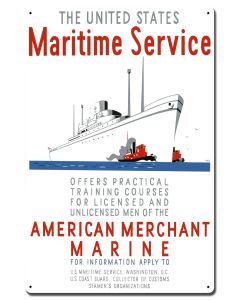 Maritime Service Metal Sign 16in X 24in