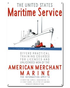 Maritime Service Metal Sign 24in X 36in