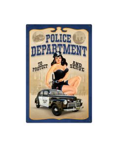 Police Department Pinup Vintage Sign