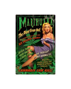 Marijuana Pinup Vintage Sign