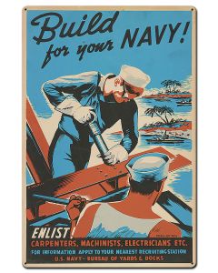Build For Your Navy Vintage Sign