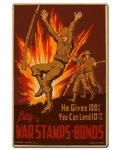 Buy War Stamps Bonds Vintage Sign