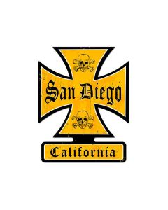 San Diego, Other, Iron Cross Metal Sign, 19 X 15 Inches