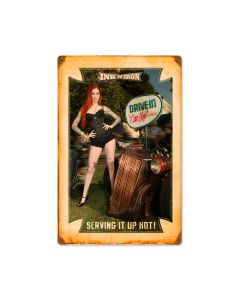 Drive In Car Hop, Automotive, Vintage Metal Sign, 12 X 18 Inches