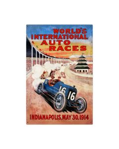 Worlds Races, Automotive, Metal Sign, 24 X 36 Inches