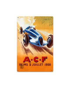 ACF Reims, Automotive, Metal Sign, 12 X 18 Inches
