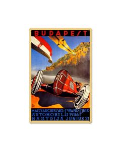 Budapest Grand Prix, Automotive, Metal Sign, 12 X 18 Inches