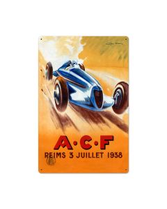 ACF Reims, Automotive, Metal Sign, 24 X 16 Inches