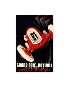 Nations Grand Prix, Automotive, Metal Sign, 24 X 16 Inches