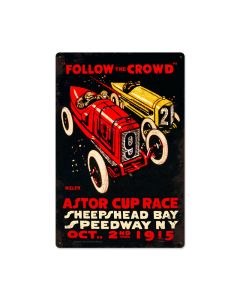 Follow the Crowd, Automotive, Metal Sign, 16 X 24 Inches