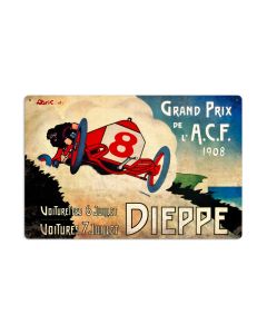 Dieppe Grand Prix, Automotive, Metal Sign, 24 X 16 Inches