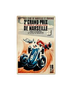 Marseille Grand Prix, Automotive, Metal Sign, 16 X 24 Inches