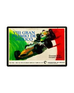Mexico Grand Prix, Automotive, Metal Sign, 24 X 16 Inches