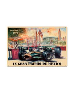 Mexico 1970 Grand Prix, Automotive, Metal Sign, 24 X 16 Inches