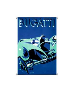Bugatti Blue, Automotive, Giclee Printed Canvas, 25 X 38 Inches