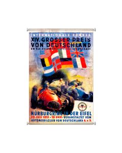 German Grand Prix, Automotive, Giclee Printed Canvas, 25 X 36 Inches