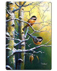 Winter Refuge Chickadees, Featured Artists/Jim Hansel Art, Satin, 24 X 36 Inches
