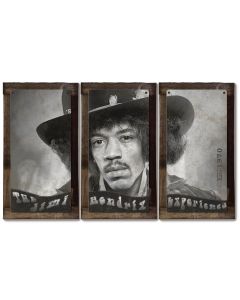 Jimi Hendrix, The Experience, METAL Sign, Triptych, 3 Panel, On American Steel, Optional Barn Wood Frame, Wall Decor, Wall Art, 54"x36"