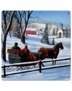 Winter Sleigh, Featured Artists/Kevin Daniel Art, Satin, 18 X 18 Inches