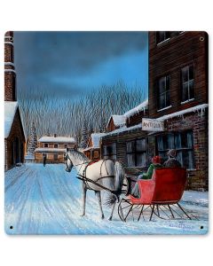 Sleigh Ride In Town, Featured Artists/Kevin Daniel Art, Satin, 12 X 12 Inches