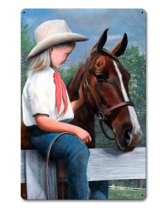 Girl With Her Horse, Featured Artists/Kevin Daniel Art, Satin, 12 X 18 Inches