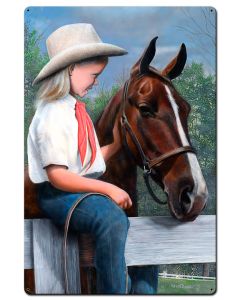 Girl With Her Horse, Featured Artists/Kevin Daniel Art, Satin, 24 X 36 Inches