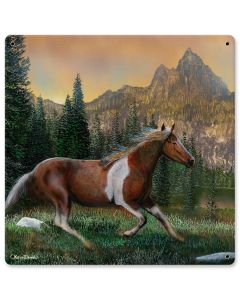Horse Running Sunset, Featured Artists/Kevin Daniel Art, Satin, 12 X 12 Inches