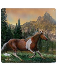Horse Running Sunset, Featured Artists/Kevin Daniel Art, Satin, 18 X 18 Inches