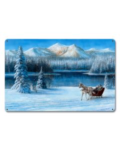 Sleigh Ride By The Lake, Featured Artists/Kevin Daniel Art, Satin, 18 X 12 Inches