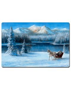 Sleigh Ride By The Lake, Featured Artists/Kevin Daniel Art, Satin, 24 X 16 Inches