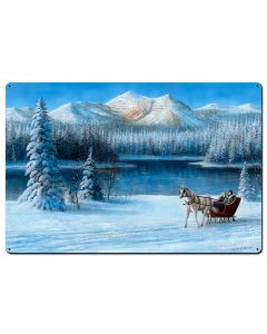 Sleigh Ride By The Lake, Featured Artists/Kevin Daniel Art, Satin, 36 X 24 Inches