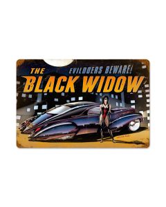 Black Widow, Automotive, Vintage Metal Sign, 18 X 12 Inches