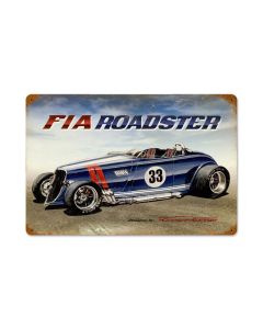 FIA Roadster, Automotive, Vintage Metal Sign, 18 X 12 Inches