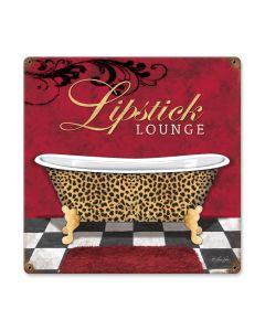 Lipstick Lounge, Home and Garden, Vintage Metal Sign, 18 X 18 Inches