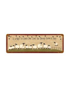 Count Sheep, Home and Garden, Vintage Metal Sign, 24 X 8 Inches