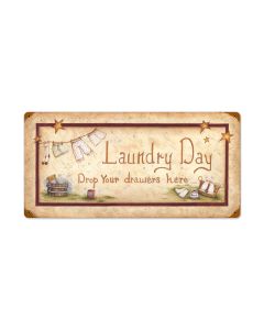 Laundry Drop Drawers, Home and Garden, Vintage Metal Sign, 24 X 12 Inches