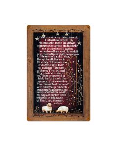Lords Prayer, Home and Garden, Vintage Metal Sign, 12 X 24 Inches