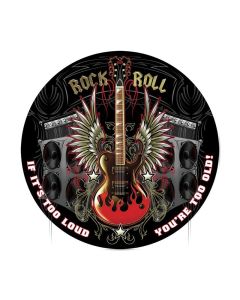 Rock and Roll, Sports and Recreation, Round Metal Sign, 14 X 14 Inches