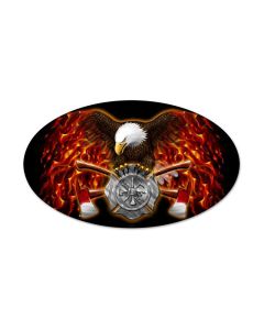 FD Eagle, Other, Oval Metal Sign, 24 X 14 Inches