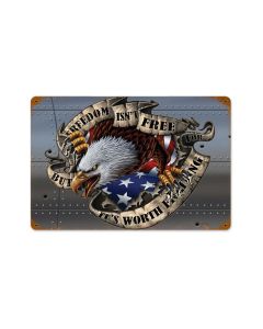 Freedom Isn't Free, Allied Military, Vintage Metal Sign, 18 X 12 Inches