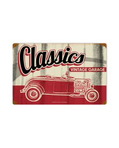 Classic Garage, Automotive, Vintage Metal Sign, 18 X 12 Inches