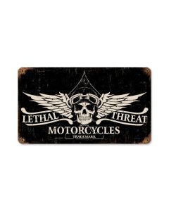 Lethal Motorcycles, Motorcycle, Vintage Metal Sign, 14 X 8 Inches