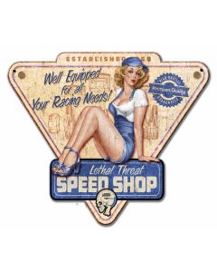 Speed Shop, , Custom Metal Shape, 14 X 12 Inches