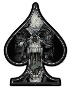 Spade Ripping Skull, , Custom Metal Shape, 18 X 24 Inches