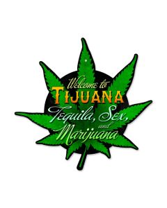 Tijuana Leaf, Humor, Custom Metal Shape, 16 X 17 Inches